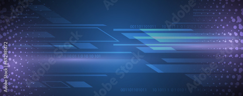 Quantum processing. Deep learning artificial intelligence. Future new technology  for business or science presentation. Vector background