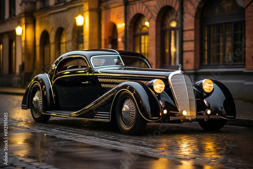 unreal highly modified 1930's vintage car with widebodykit photo