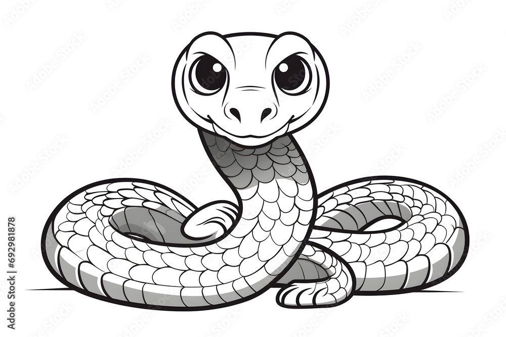 Fototapeta premium Illustration of cartoon snake