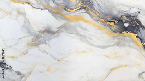 Fototapeta Naklejka Na Ścianę i Meble -  White marble with golden veins. White golden natural texture of marble. abstract white, gold and yellow marbel. hi gloss texture of marbl stone for digital wall tiles design background. generative AI.