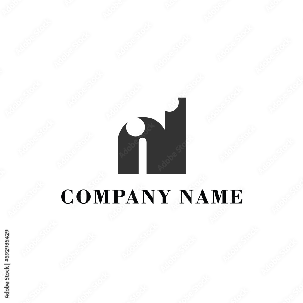NL Initial logo elegant logotype corporate font idea unity