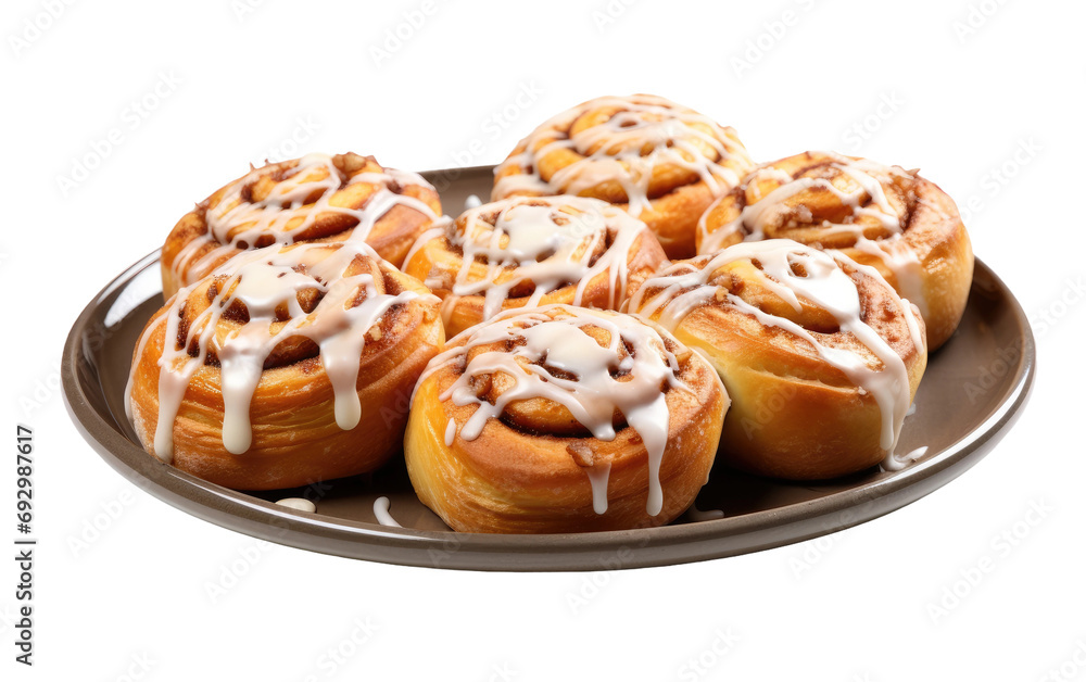 Cinnamon Rolls Yummy Cakes Party on a White or Clear Surface PNG Transparent Background