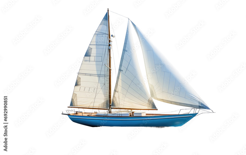 White Sailing Boat Summer Vacation Tour on a White or Clear Surface PNG Transparent Background