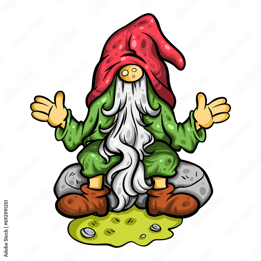 Gnome images, cute, bright colors On the white background Is a cute cartoon vector image