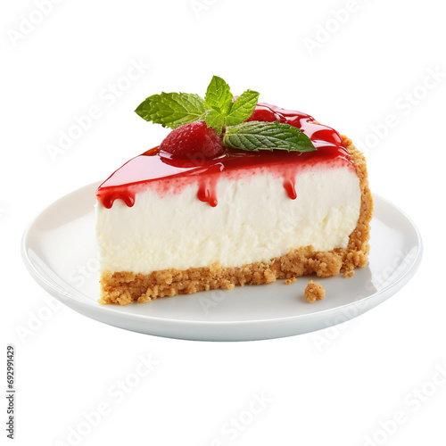 Delicious No-Bake Cheesecake Isolation on a transparent background