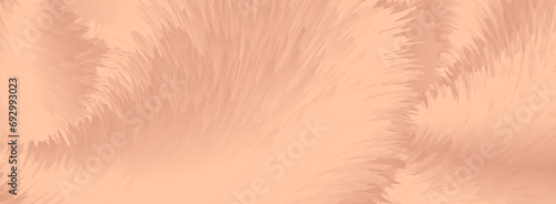 Abstract fluffy fuzz peach pink orange waves banner design. Vector background