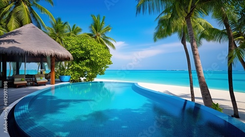 the pool at or near maldives at sunny