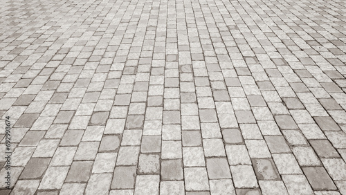Stone Square Cobbles Close-Up Background Sepia 