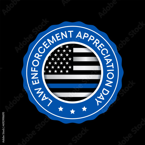 Law enforcement appreciation day (LEAD) is observed every year on January 9, to thank and show support to our local law enforcement officers who protect and serve. vector illustration