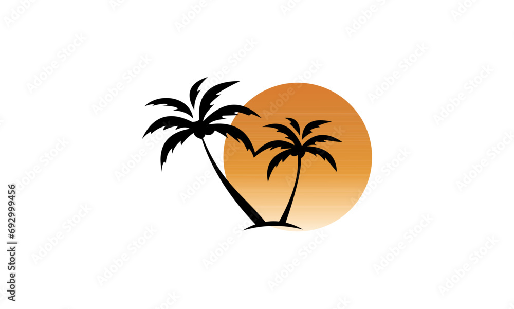 tropical island with trees