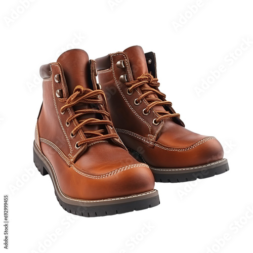 brown boots on a transparent background