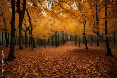 autumn in the park and generated AI