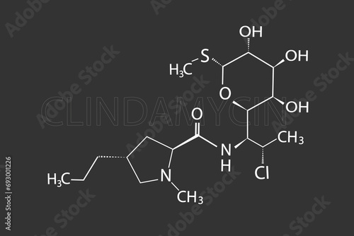 Clindamycin molecular skeletal chemical formula