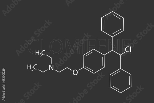 Clomifene molecular skeletal chemical formula