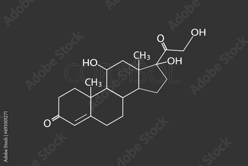 Cortisol molecular skeletal chemical formula