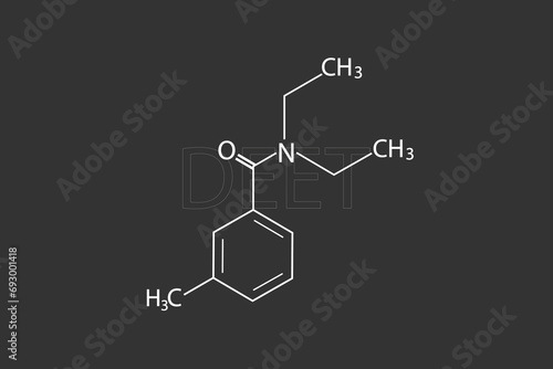 DEET molecular skeletal chemical formula