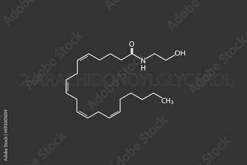 Endocannabinoids molecular skeletal chemical formula