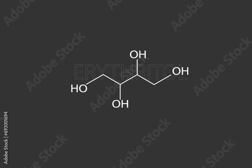 Erythritol molecular skeletal chemical formula