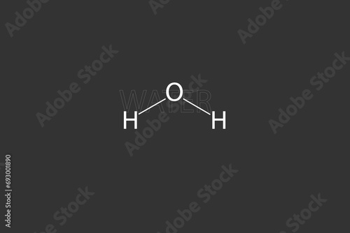 Water molecular skeletal chemical formula