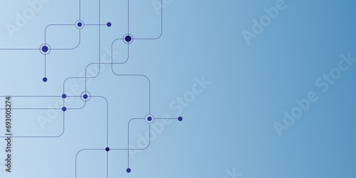Vector Abstract geometric dots and lines connection circuit concept. Global communication technology background design.
