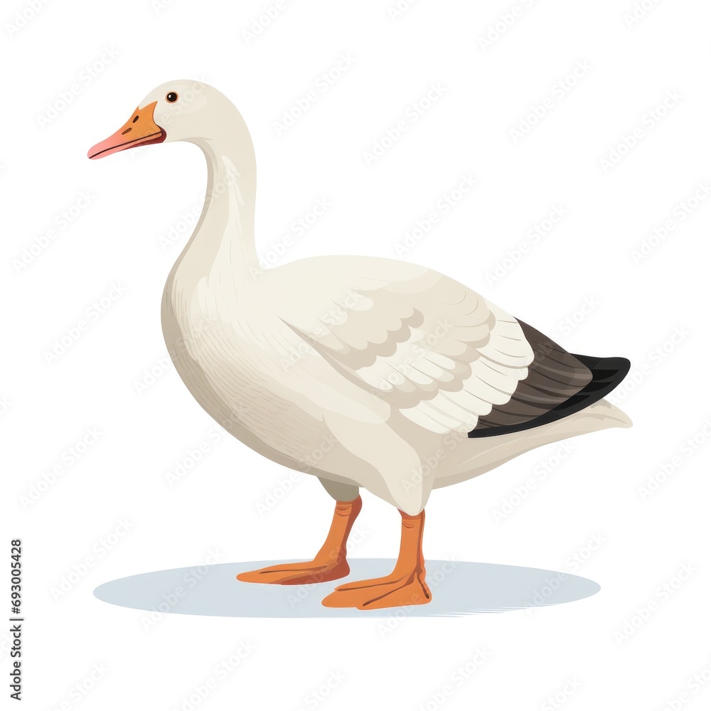 cute cartoon goose illustration on white background cute cartoon goose illustration on white background