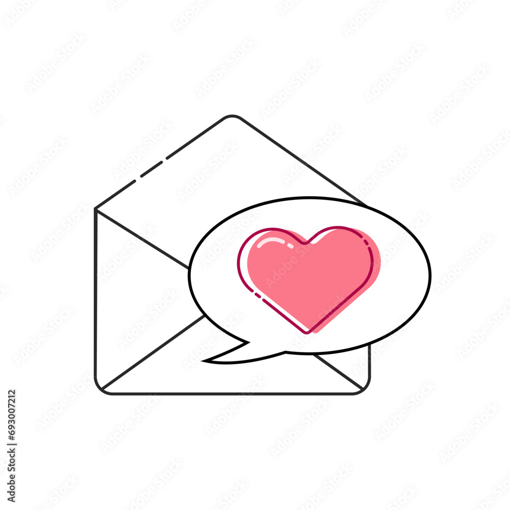 Closed, Opened Envelope with Heart Icon Set Closeup Isolated. Envelope with Paper Sheet Inside. Design Template for Valentines Day Card Closed, Opened Envelope with Heart Icon Set Closeup Isolated. Envelope with Paper Sheet Inside. Design Template for Valentines Day Card