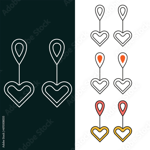 "Earrings vector illustration Icon Design"