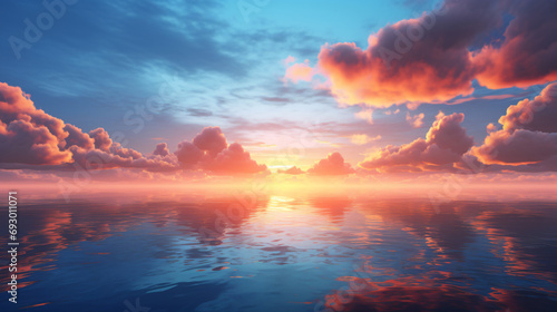 Sunset Sky Coastline Ocean Sea Water Clouds © Hamna