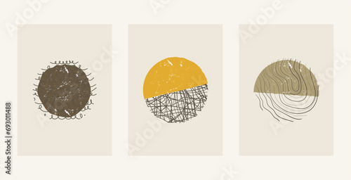 Modern abstract line minimalistic women faces and arts background with different shapes for wall decoration, postcard or brochure cover design. Vector illustrations design. © Oghibli Art Studio