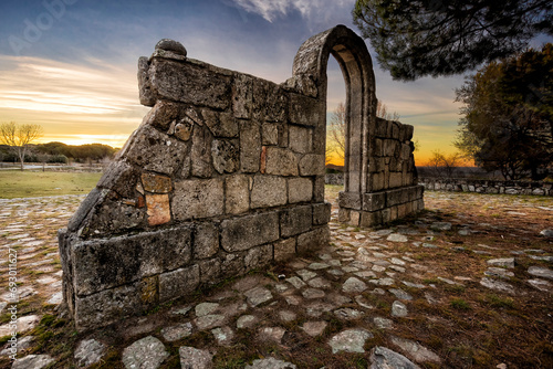 Sunrise at the Altar of The Fresne. Avila. Spain. Europe. photo