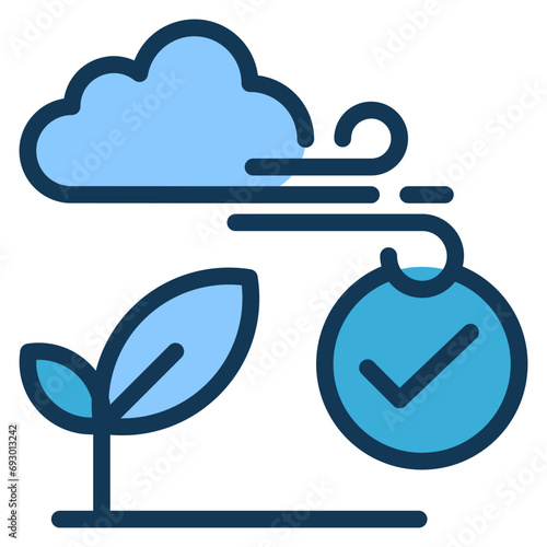 Clean Air Icon. included in ecology outline colour style icon set.