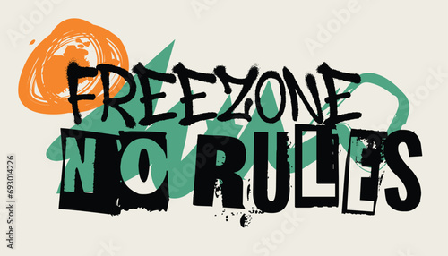 Urban typography street art graffiti text slogan print with spray effect for graphic tee t shirt or sweatshirt - Vector
