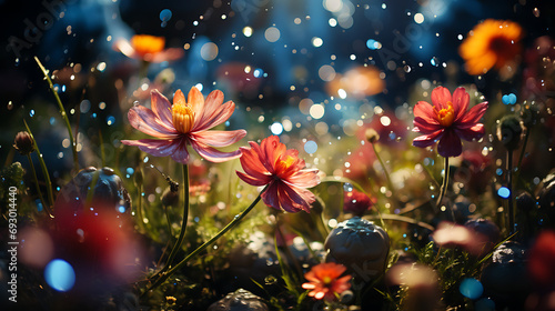 Galactic Garden  A surreal image of a garden floating in space  with planets as flowers and cosmic dust as soil  blending the boundaries of nature and the cosmos 