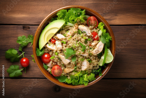 Healthy salad bowl with quinoa