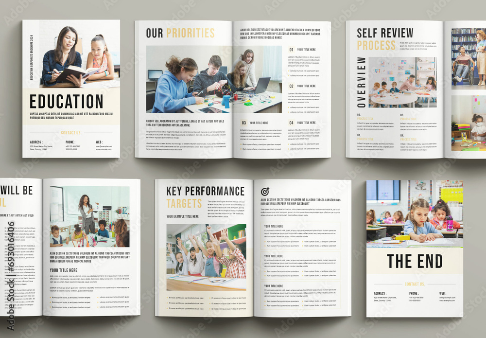 Education Brochure Layout Stock Template | Adobe Stock