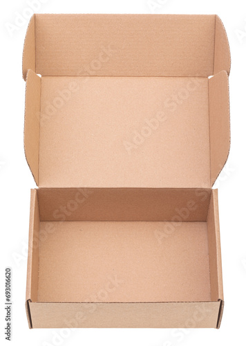 Open empty foldable cardboard box used for storage moving or shipping purposes isolated © Dmitry Naumov