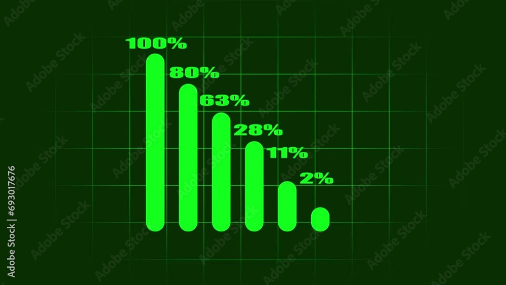 Infographic growth 2D object animation. Increase sales in business flat ...