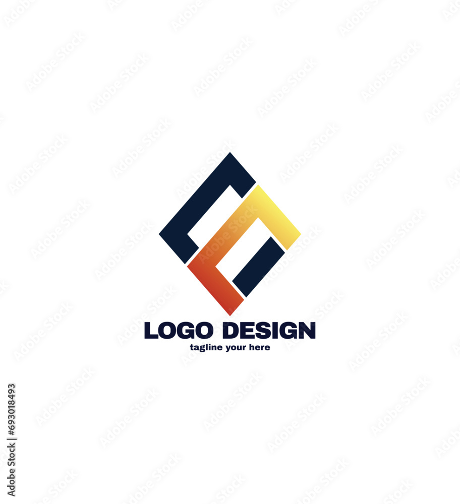 Square with C and D letter logo design Square with C and D letter logo design