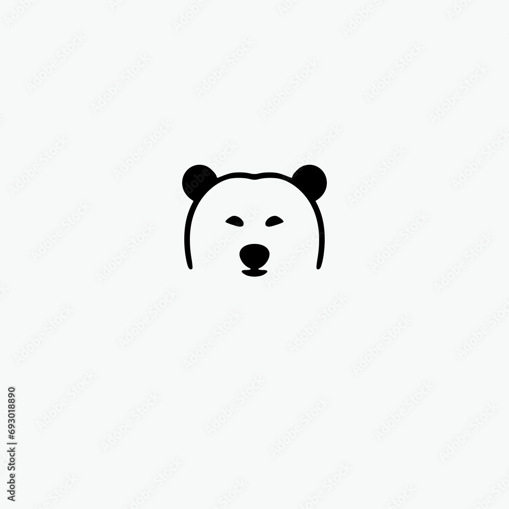 simple polar bear tales logo wild animal vector illustration template design simple polar bear tales logo wild animal vector illustration template design