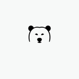 simple polar bear tales logo wild animal vector illustration template design