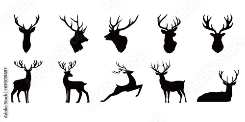 deer silhouette set photo