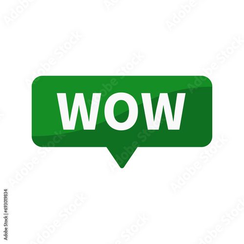 Wow In Green Rectangle Shape For Promotion Announcement Amazing Inspiring Information
