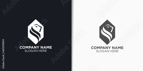 lion and safety logo design concept, security logo vector