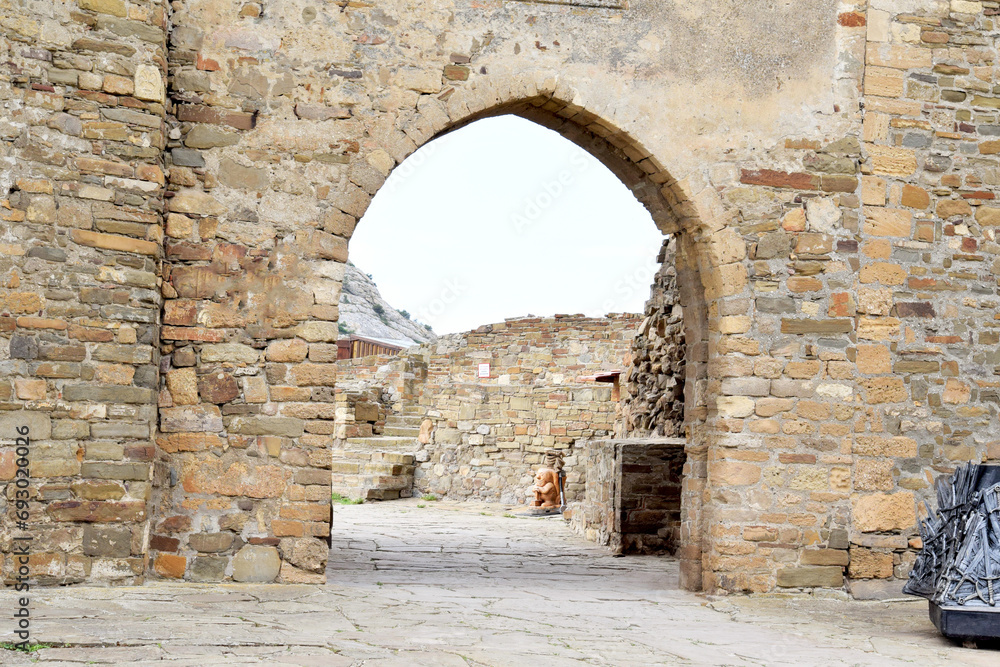 city of Sudak. Entrance gate to the Sudak fortress