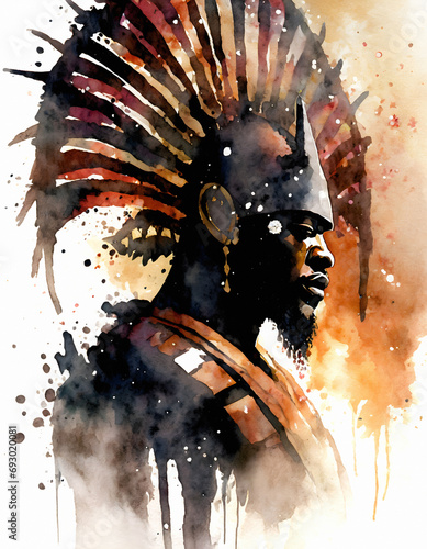 African warrior portrait photo