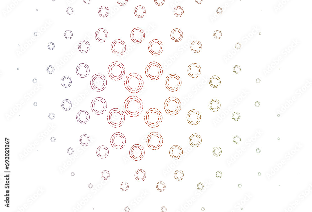 Light green, red vector backdrop with dots.