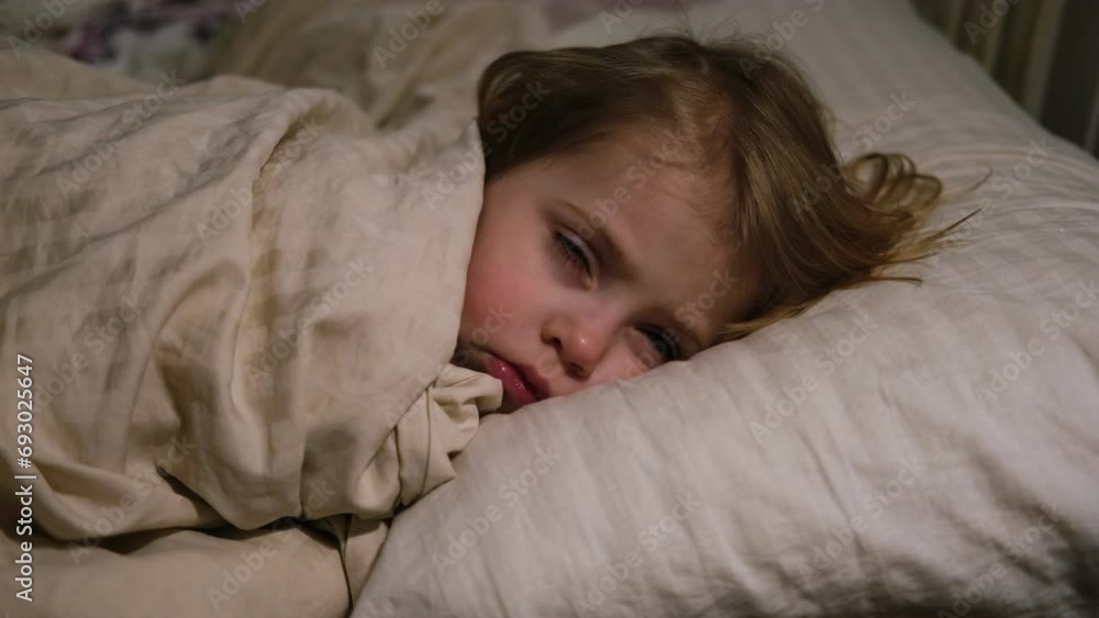 Child Falls Asleep. Peaceful Adorable Baby Sleeping at Home. Slumbering Little Toddler. Two Years Old Girl Sleeps. Nursery Room Interior Background. Serene Dream. Cute Face Close Up. Deep Kid Slumber Child Falls Asleep. Peaceful Adorable Baby Sleeping at Home. Slumbering Little Toddler. Two Years Old Girl Sleeps. Nursery Room Interior Background. Serene Dream. Cute Face Close Up. Deep Kid Slumber