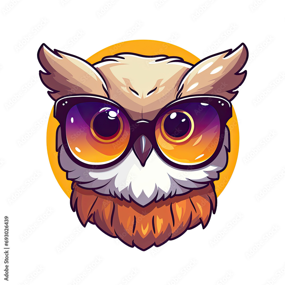 Little cute owl wearing sunglasses. Little cute owl wearing sunglasses.