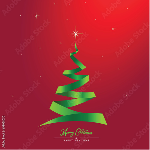 Modern abstract christmas tree background, Christmas background with Christmas tree, Christmas tree made of paper. Winter holidays.eps8