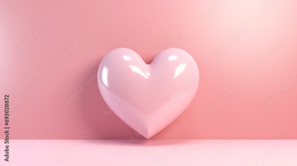 A light pink backdrop with a single heart